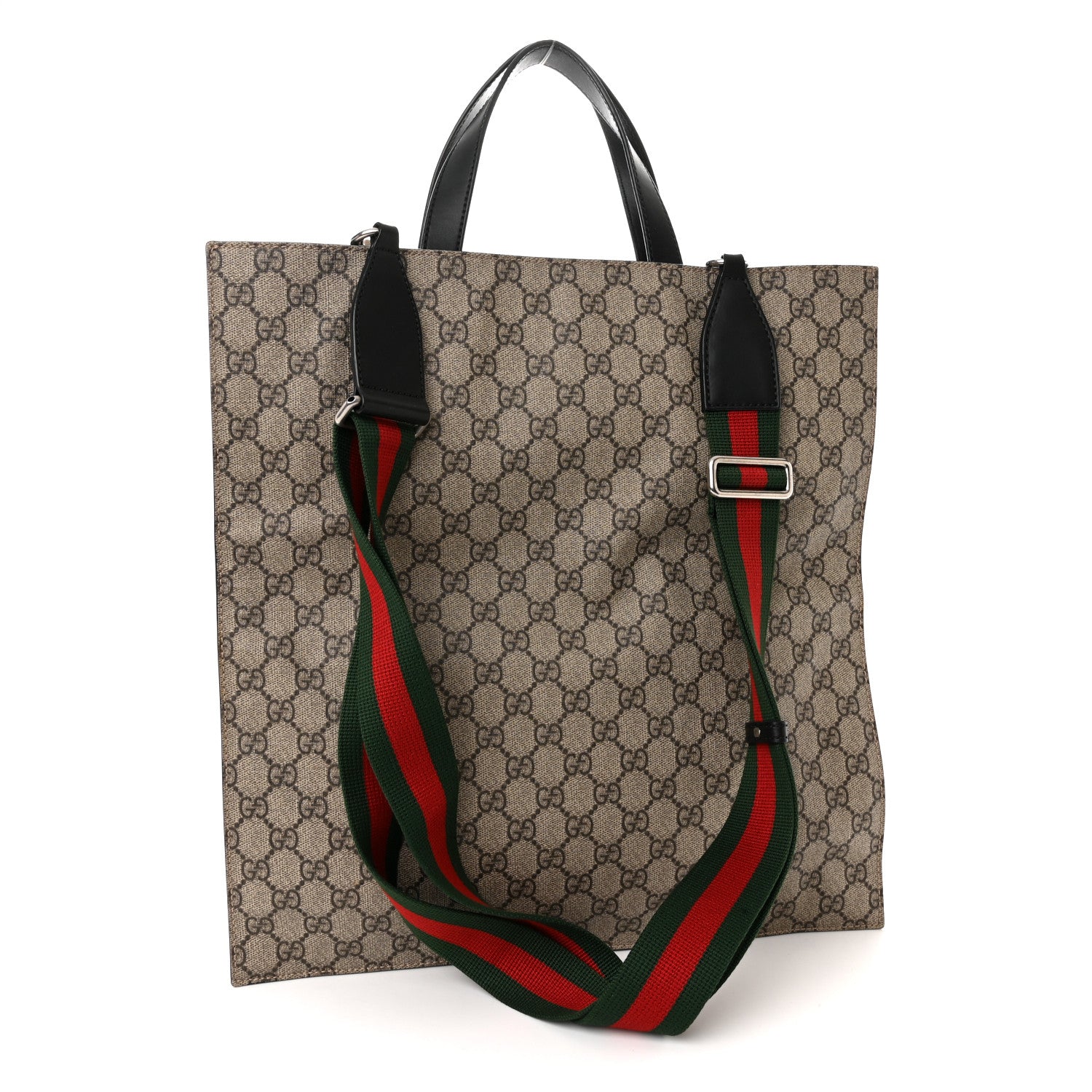 Gucci Soft GG Supreme Monogram Web Vertical Tote Black 3 of 10