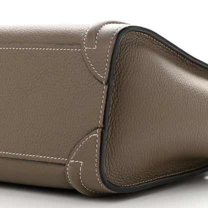 Celine Drummed Calfskin Nano Luggage Souris 10 of 10