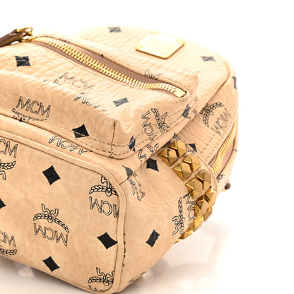 MCM Visetos Side Stud X-Mini Stark Bebe Boo Backpack Beige 9 of 10