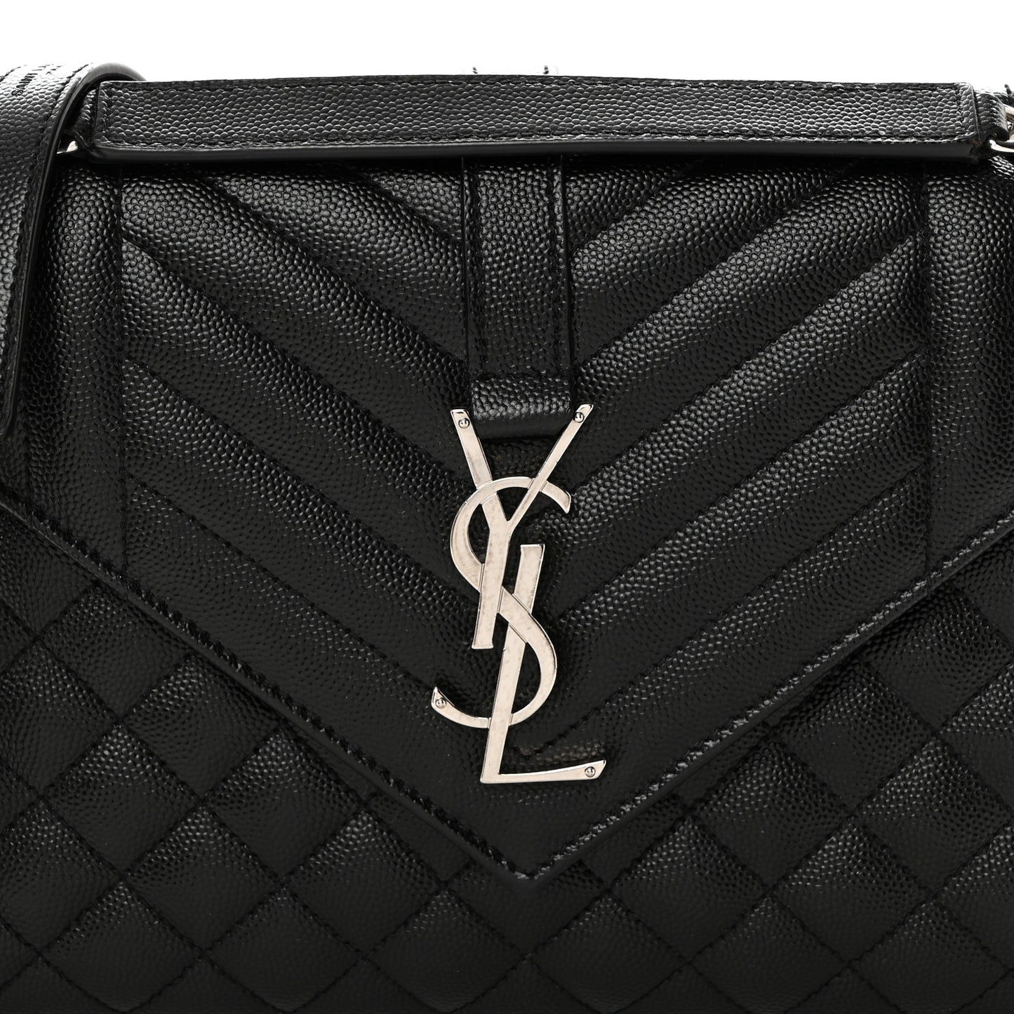 Grain De Poudre Textured Mixed Matelasse Triquilt Medium Monogram Satchel Black