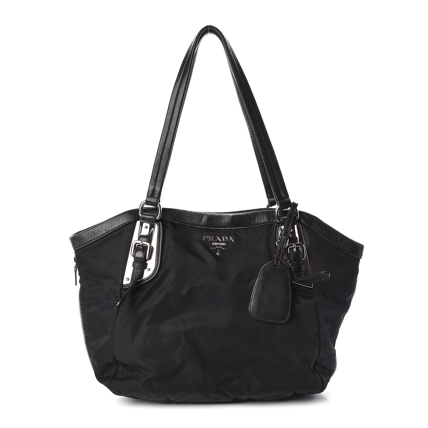 Prada Tessuto Nylon Zip Around Shoulder Bag Black 1 of 11