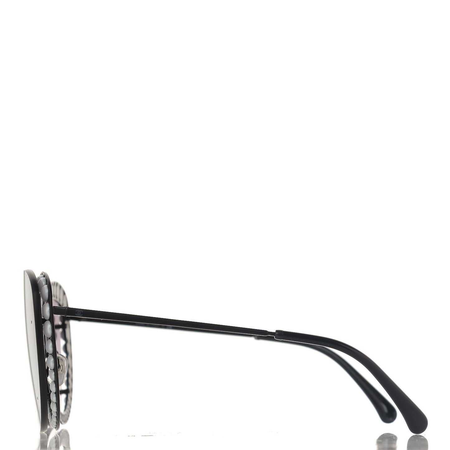 Acetate Metal Pearl Butterfly Sunglasses 4236-H Black