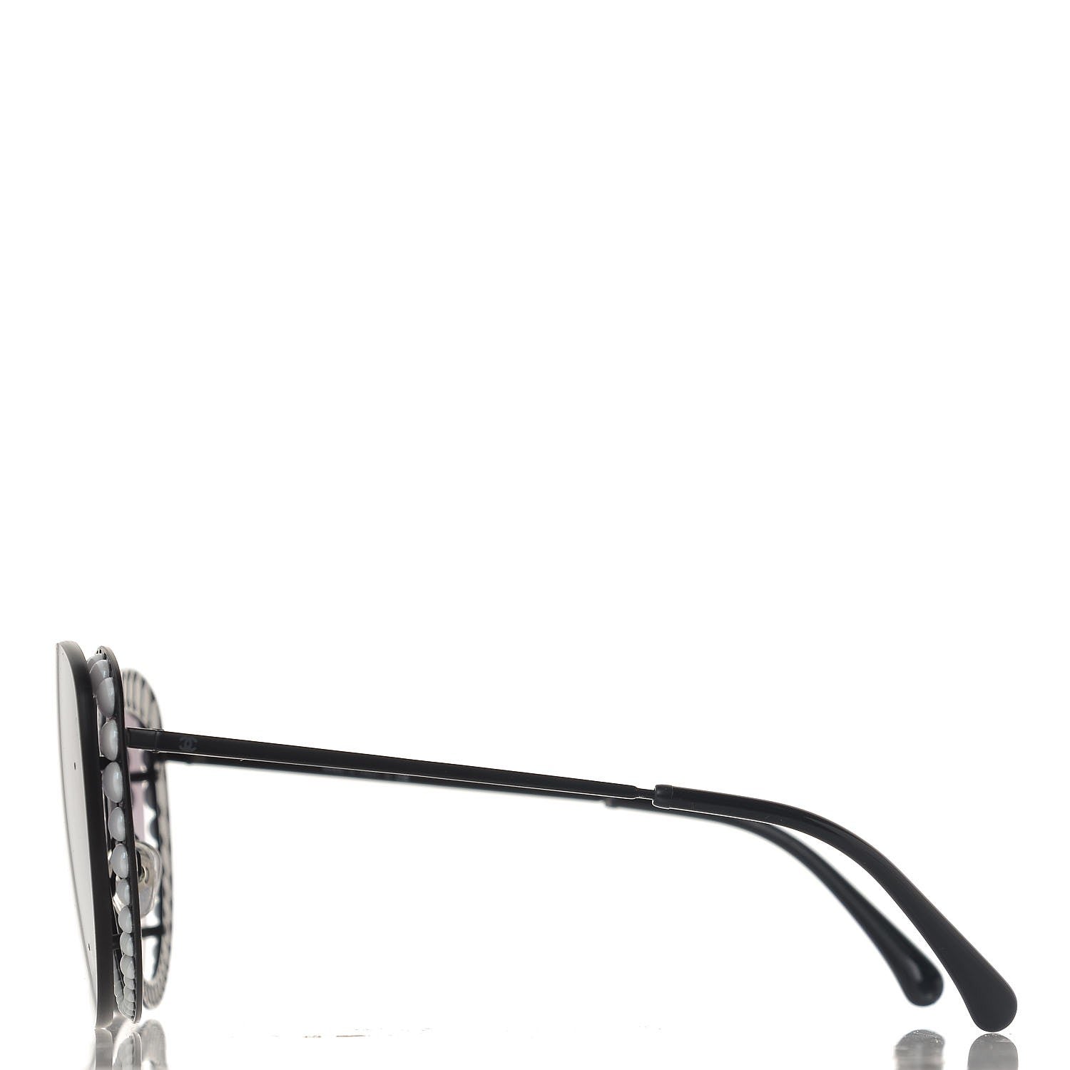 Chanel Acetate Metal Pearl Butterfly Sunglasses 4236-H Black 2 of 9