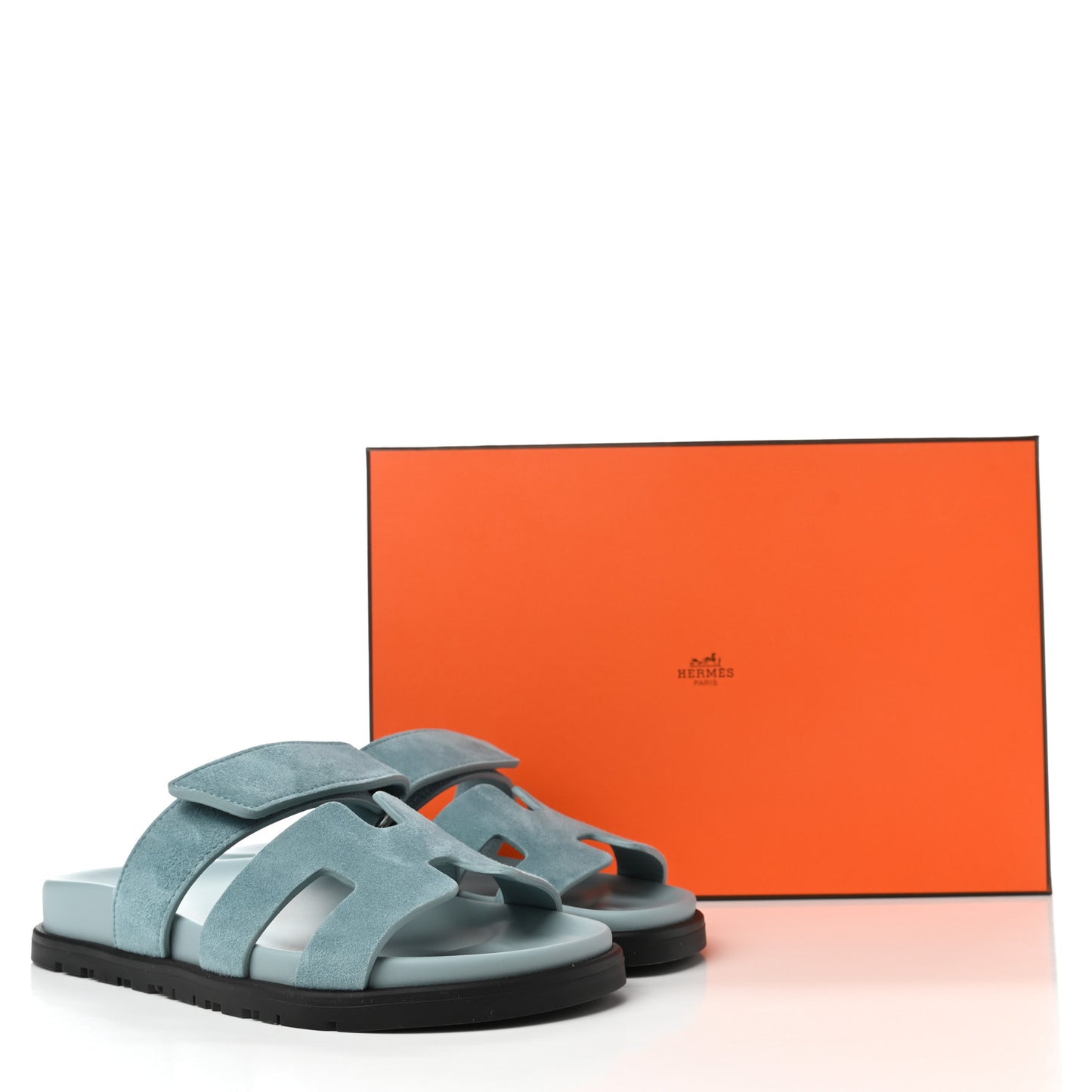 Suede Goatskin Womens Chypre Sandals 35.5 Vert d'Eau