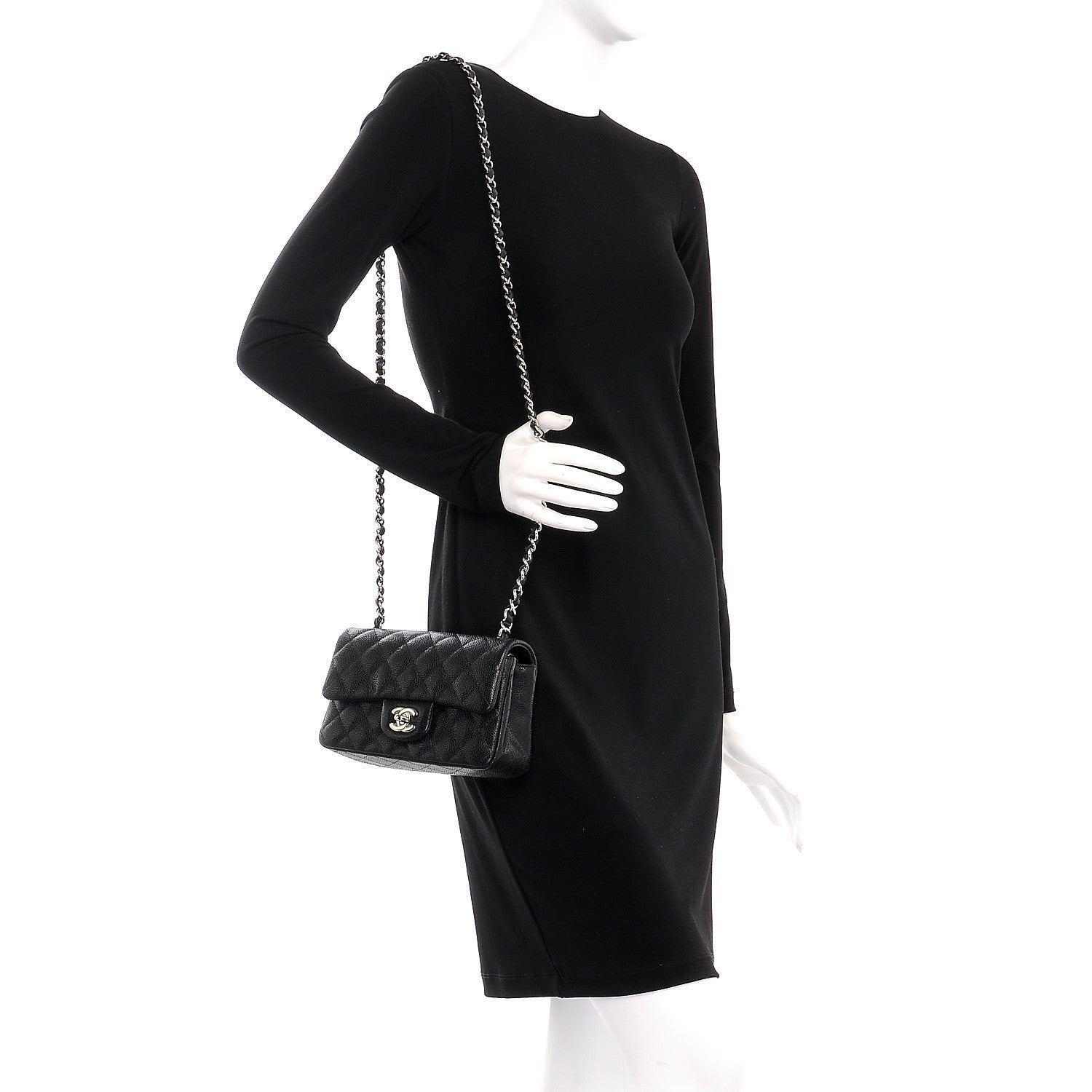 Chanel Caviar Quilted Mini Rectangular Flap Black 2 of 8