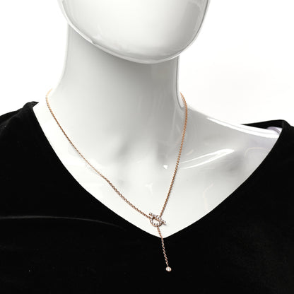 Hermes 18K Rose Gold Diamond Finesse Lariat Necklace 2 of 5