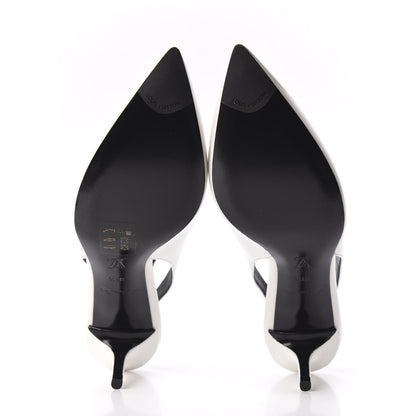 Louis Vuitton Patent Call Back Open Back Pumps 38.5 White 5 of 8