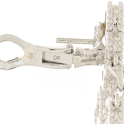 Van Cleef & Arpels 18K White Gold Mother of Pearl 3 Motifs Magic Alhambra Earrings 4 of 5