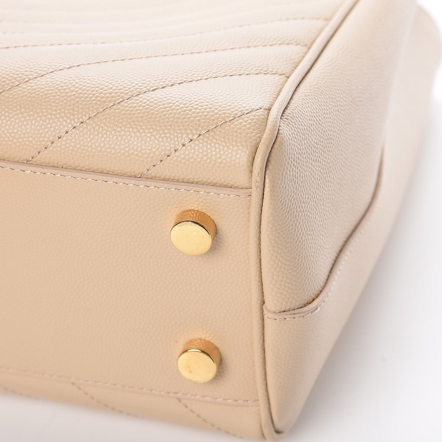 Grain De Poudre Matelasse Chevron Monogram Shopping Bag Nude Powder