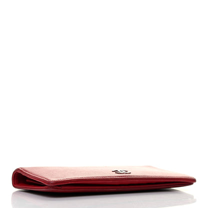 Chanel Caviar Sevruga Yen Wallet Red 3 of 6
