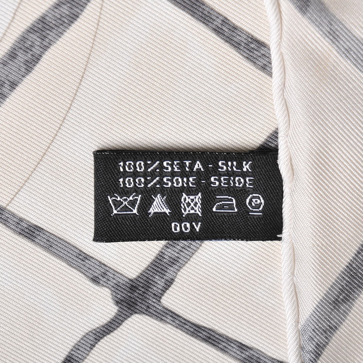 Chanel Silk CC Camellia Scarf Ivory Black 5 of 5