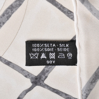 Chanel Silk CC Camellia Scarf Ivory Black 5 of 5