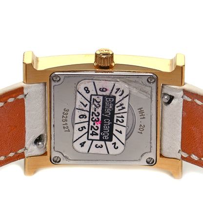 Hermes Stainless Steel Epsom 21mm Heure H Hour Quartz Watch Blanc 4 of 5