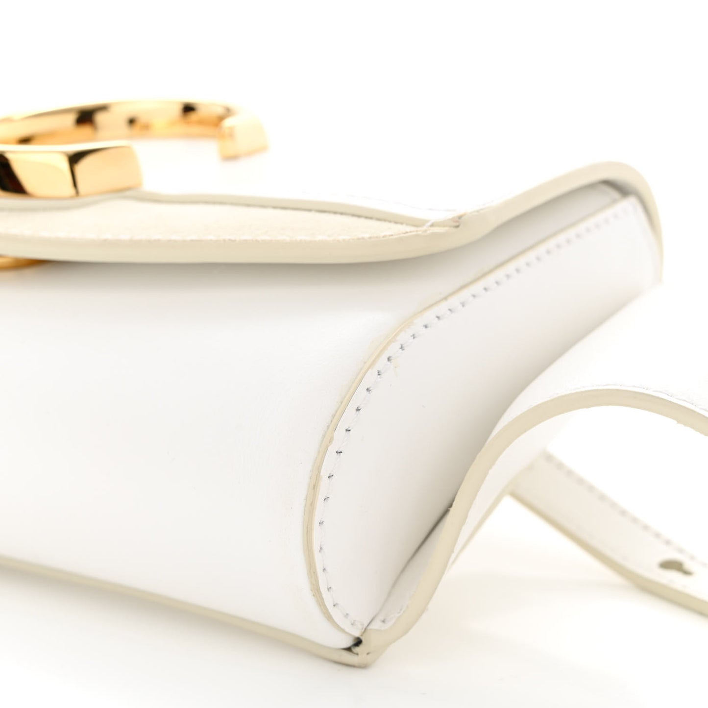 Calfskin Suede C Belt Bag Brilliant White