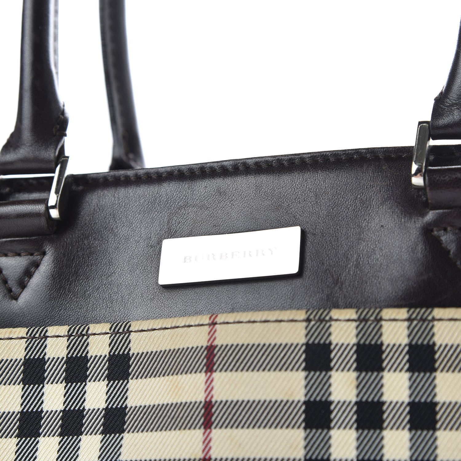 Burberry Calfskin House Check Small Tote Black 8 of 8