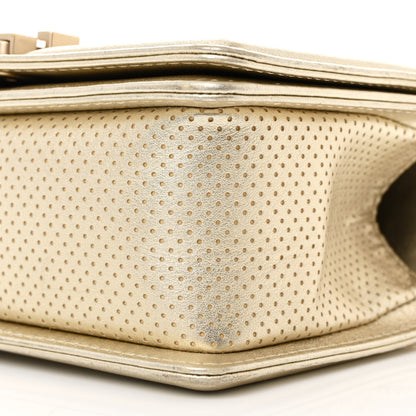 Chanel Metallic Calfskin Perforated Small Boy Flap Gold 10 of 10