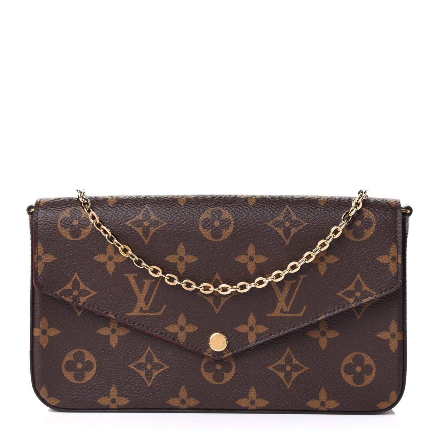 Monogram Pochette Felicie Chain Wallet Fuchsia