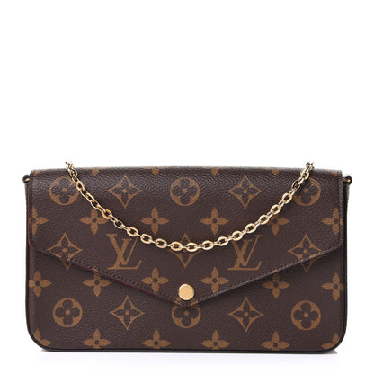 Louis Vuitton Monogram Pochette Felicie Chain Wallet Fuchsia 1 of 11