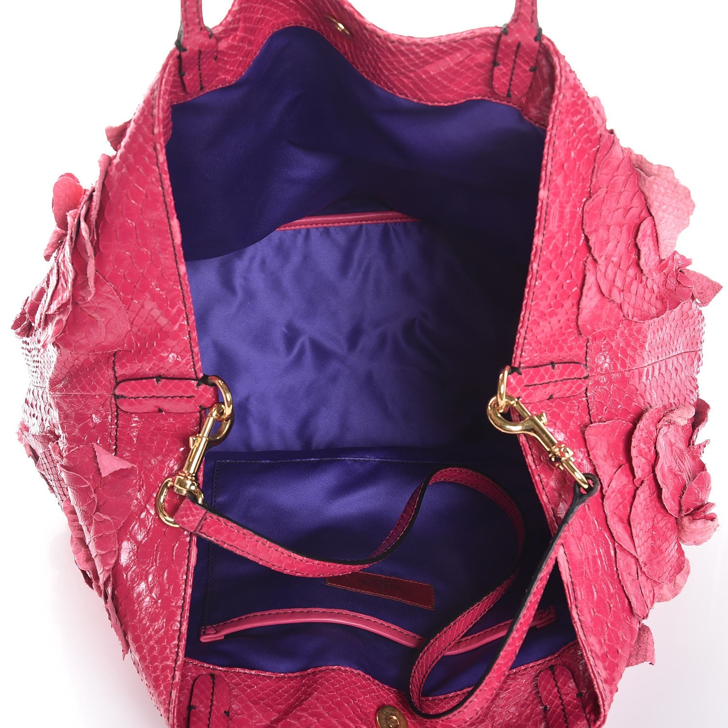 Valentino Garavani Python Primevere Floral Applique Large Tote Bag Pink 5 of 7