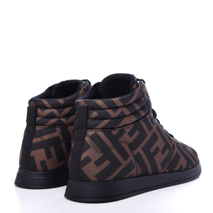Fendi Nylon FF Reloaded High Top Sneakers 37 Tobacco Black 4 of 11
