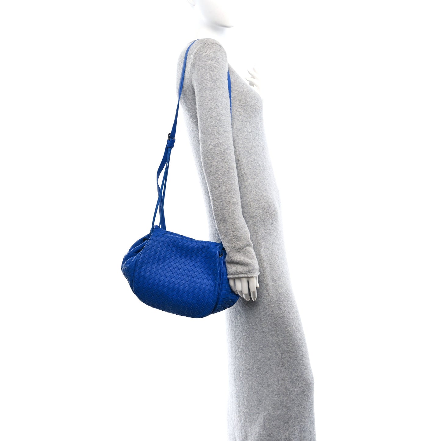 Nappa Intrecciato Messenger Bag Blue