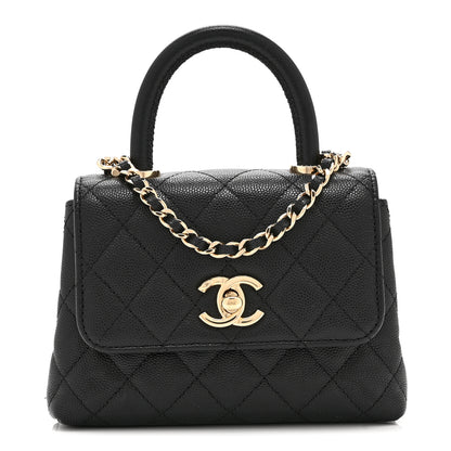 Chanel Caviar Quilted Coco Handle Clutch With Chain Black 1 of 10