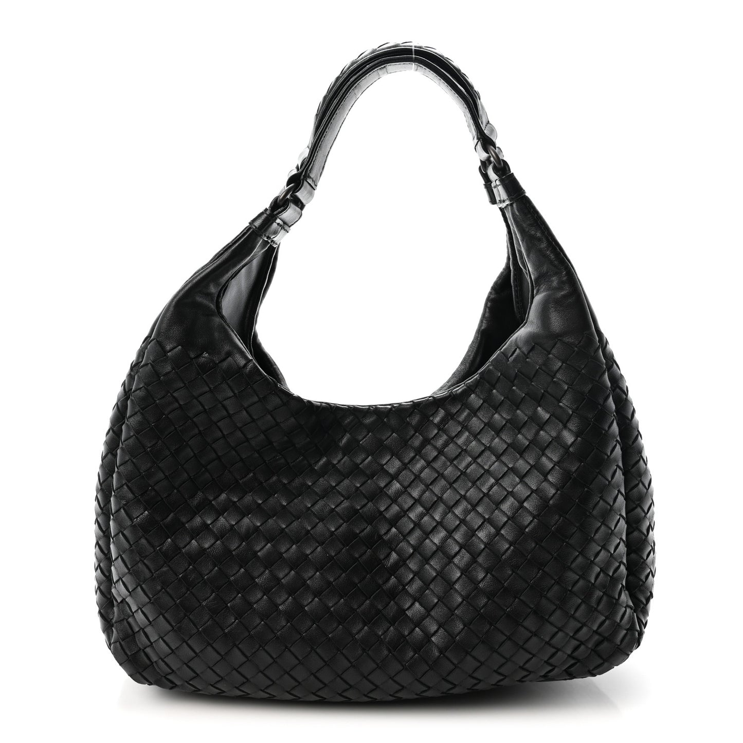 Nappa Intrecciato Medium Campana Shoulder Bag Black