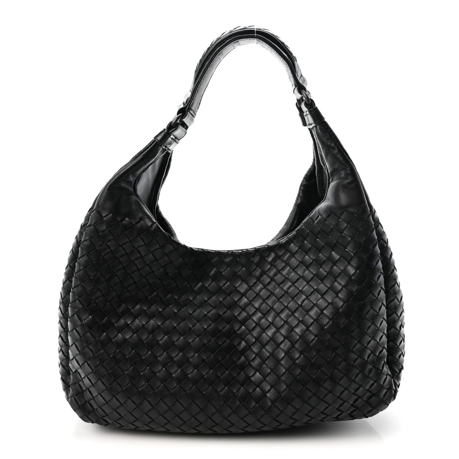 Bottega Veneta Nappa Intrecciato Medium Campana Shoulder Bag Black 1 of 10