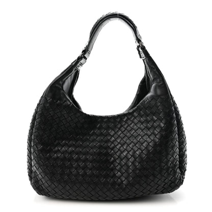 Bottega Veneta Nappa Intrecciato Medium Campana Shoulder Bag Black 1 of 10
