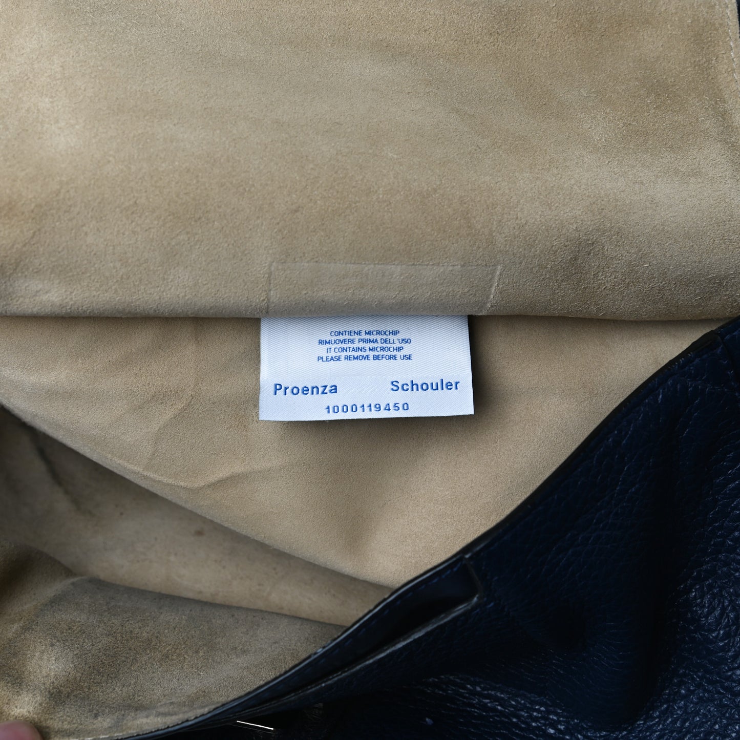 Pebbled Calfskin Double Sided PS Courier Bag Indigo