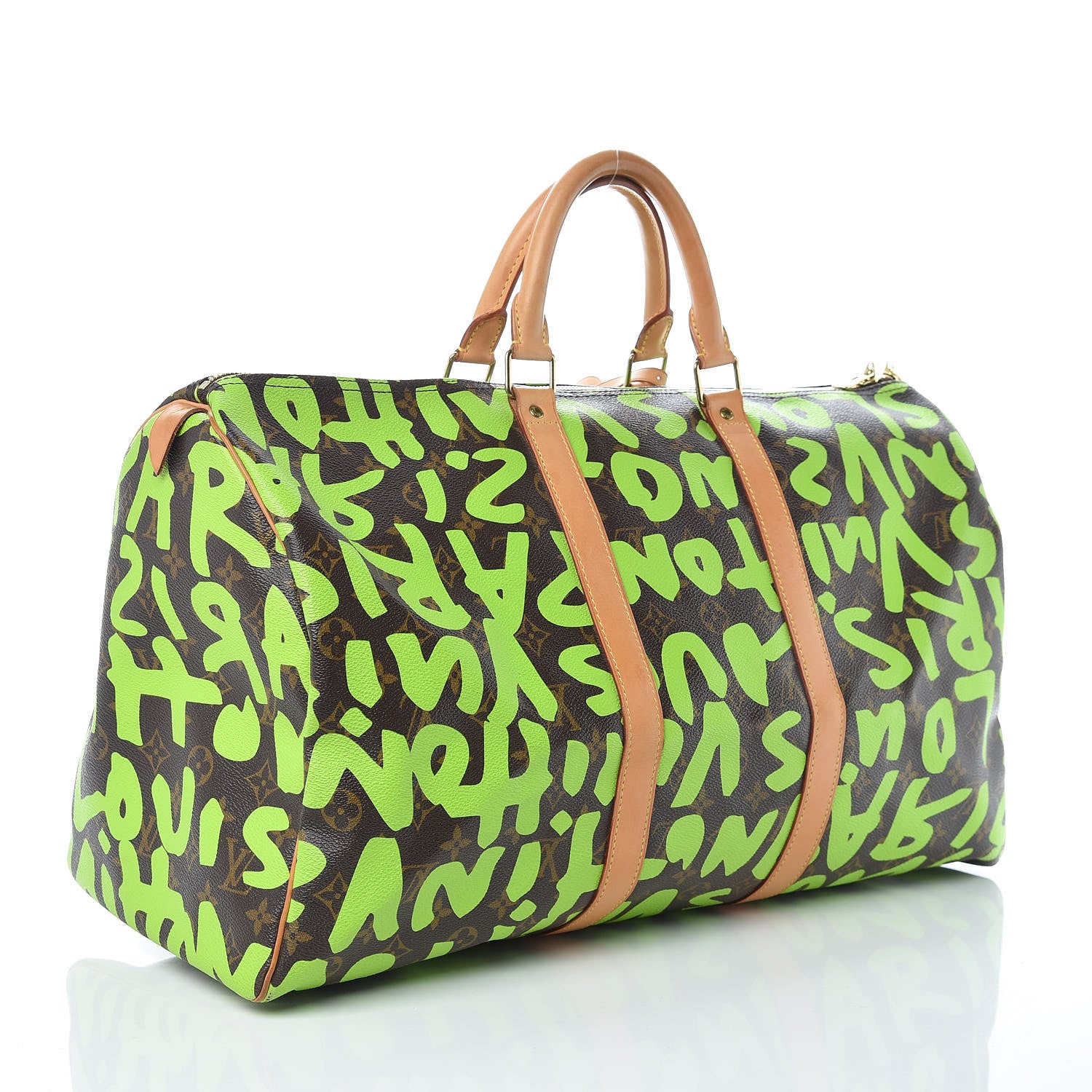 Louis Vuitton Monogram Graffiti Keepall 50 Green 3 of 14
