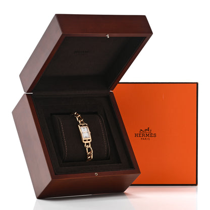 Hermes 18K Rose Gold Mother of Pearl 17mm Nantucket Quartz Watch 5 of 5