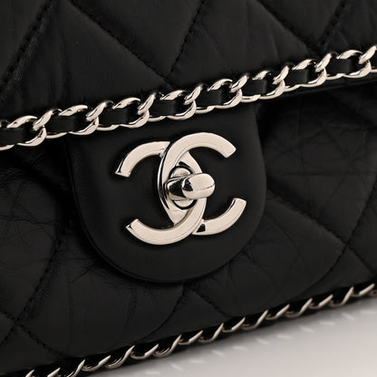 Chanel Crumpled Calfskin Quilted Large Chain All Over Flap Bag Black 11 of 11