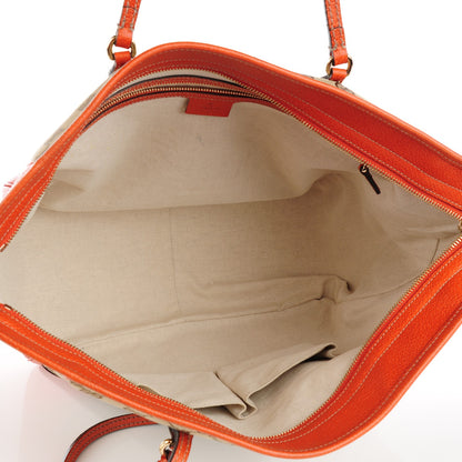 Gucci Monogram Medium Bree Zippered Tote Beige Orange 5 of 7
