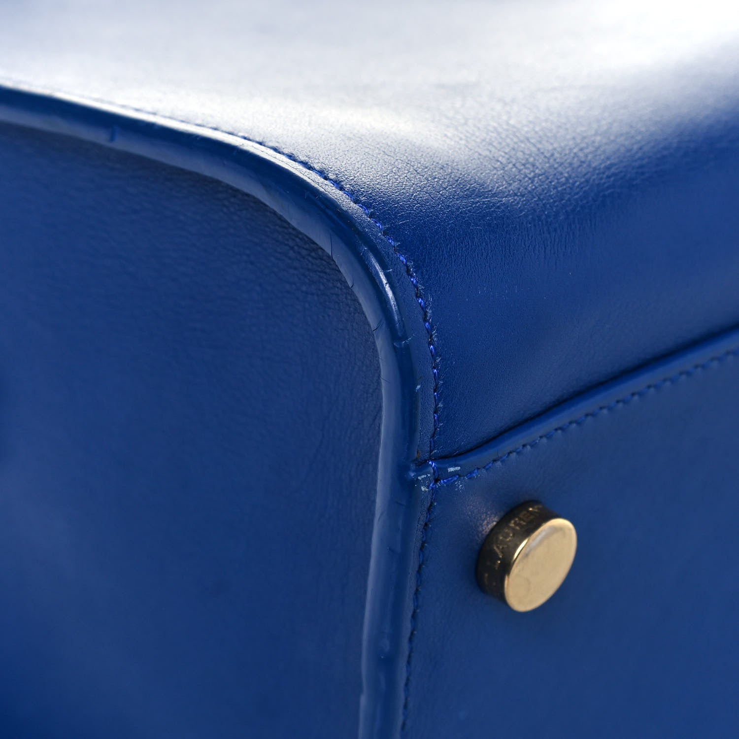 Saint Laurent Calfskin Monogram Baby Cabas Blue 8 of 17