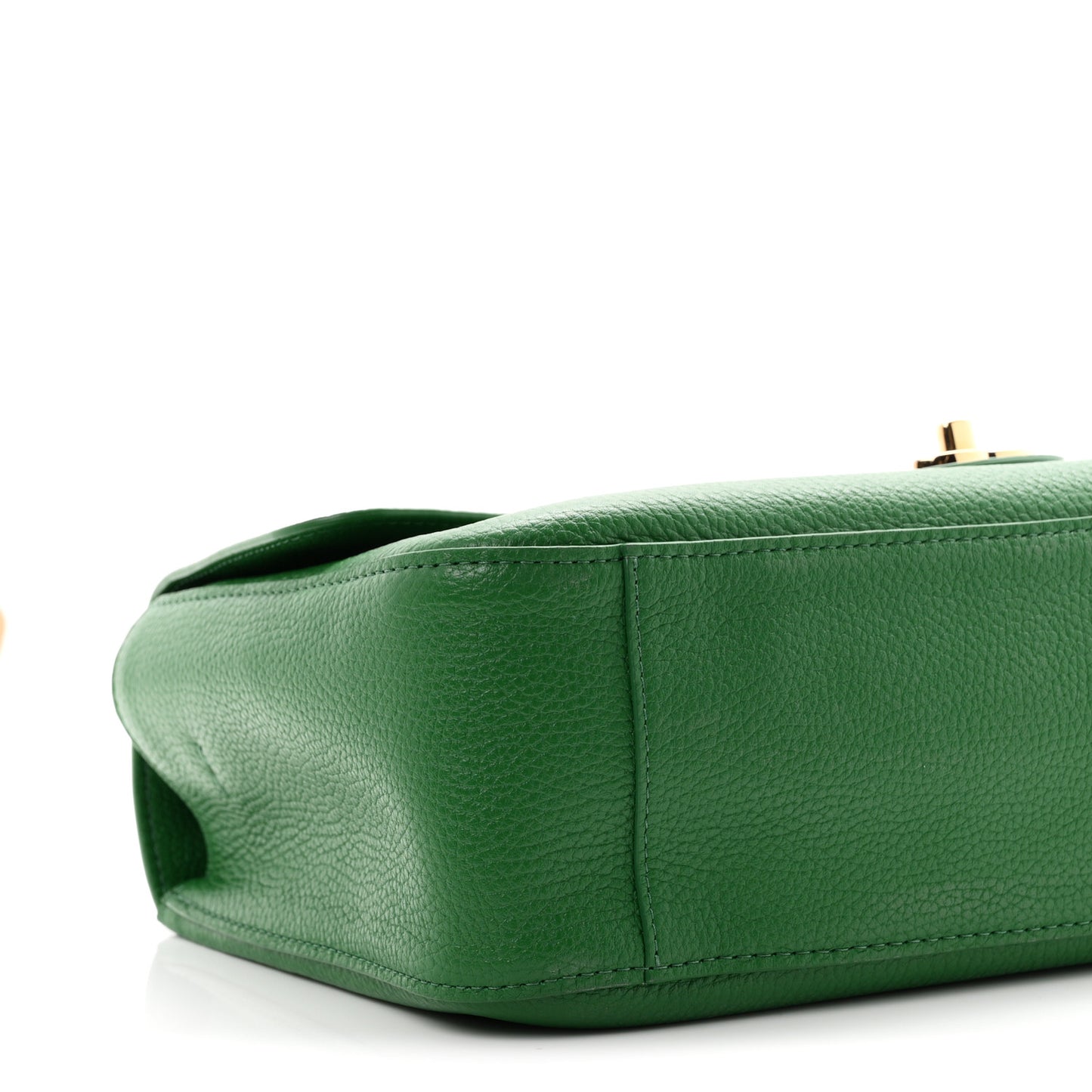Grained Calfskin Small Souplissimo Maxi Flap Green