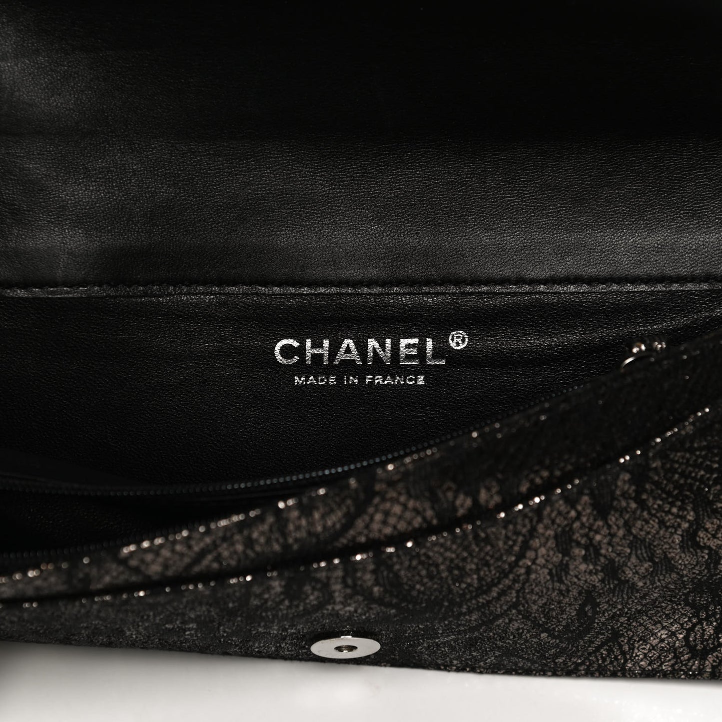 Metallic Tweed Quilted Clutch Black Dark Silver