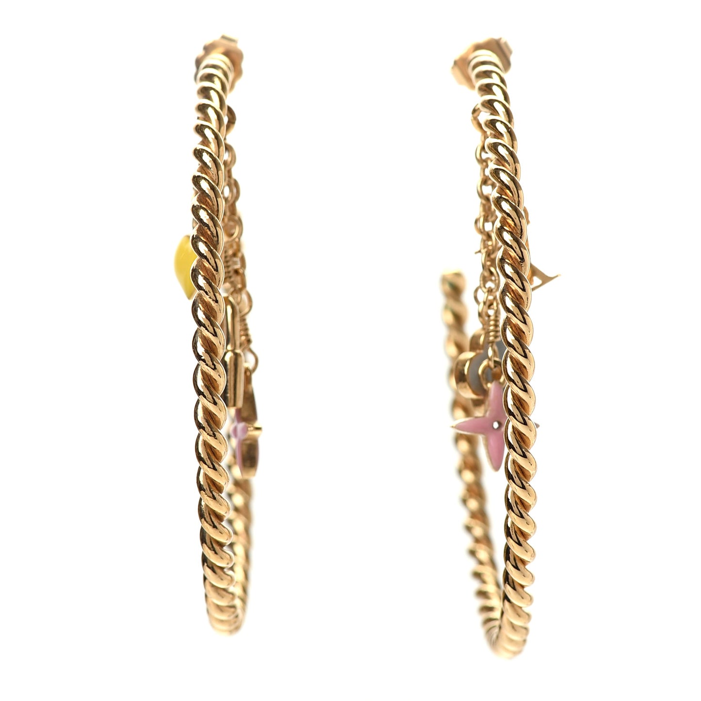 Sweet Monogram Creole Hoop Earrings Gold