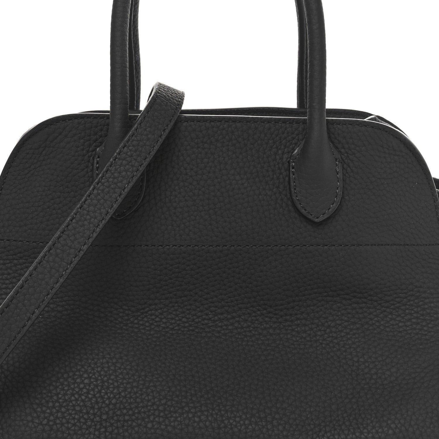 The Row Grained Calfskin Soft Margaux 10 Bag Black 5 of 7