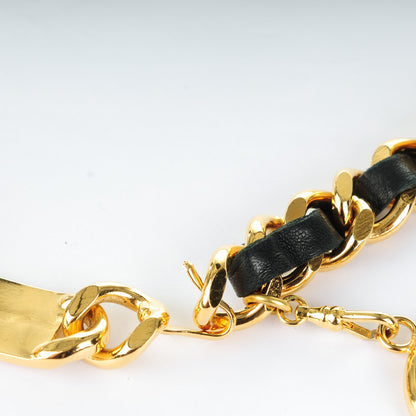 Chanel Lambskin Chain 31 Rue Cambon Medallion Belt Gold Black 3 of 6