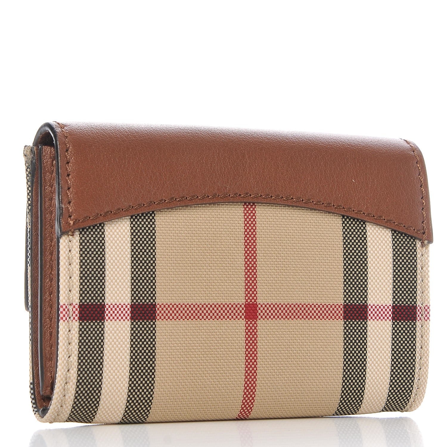 Burberry Calfskin Horseferry Check Chesam Card Case Tan 3 of 8