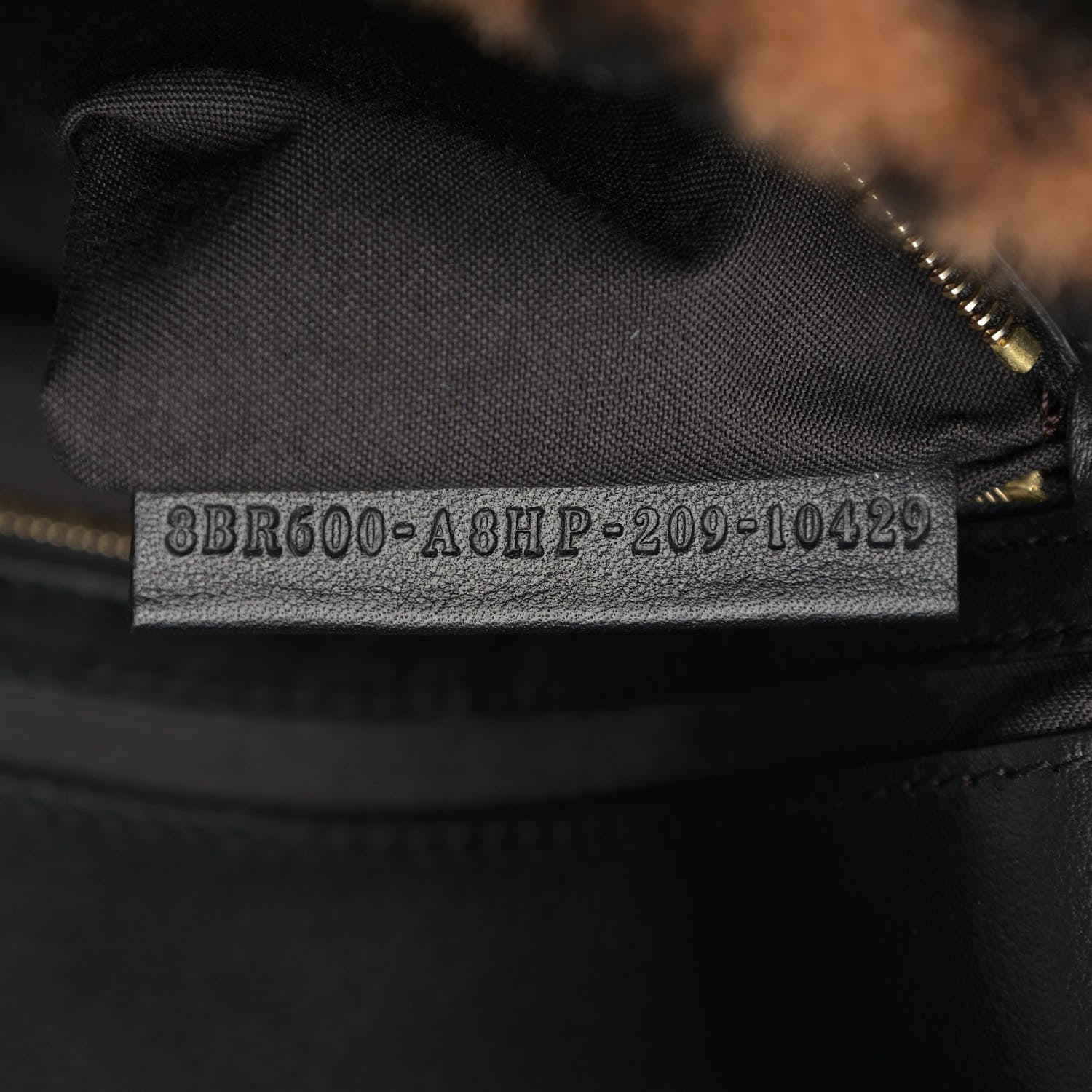 Fendi Shearling Vitello Dolce Macro FF 1974 Baguette Tobacco Black 6 of 11