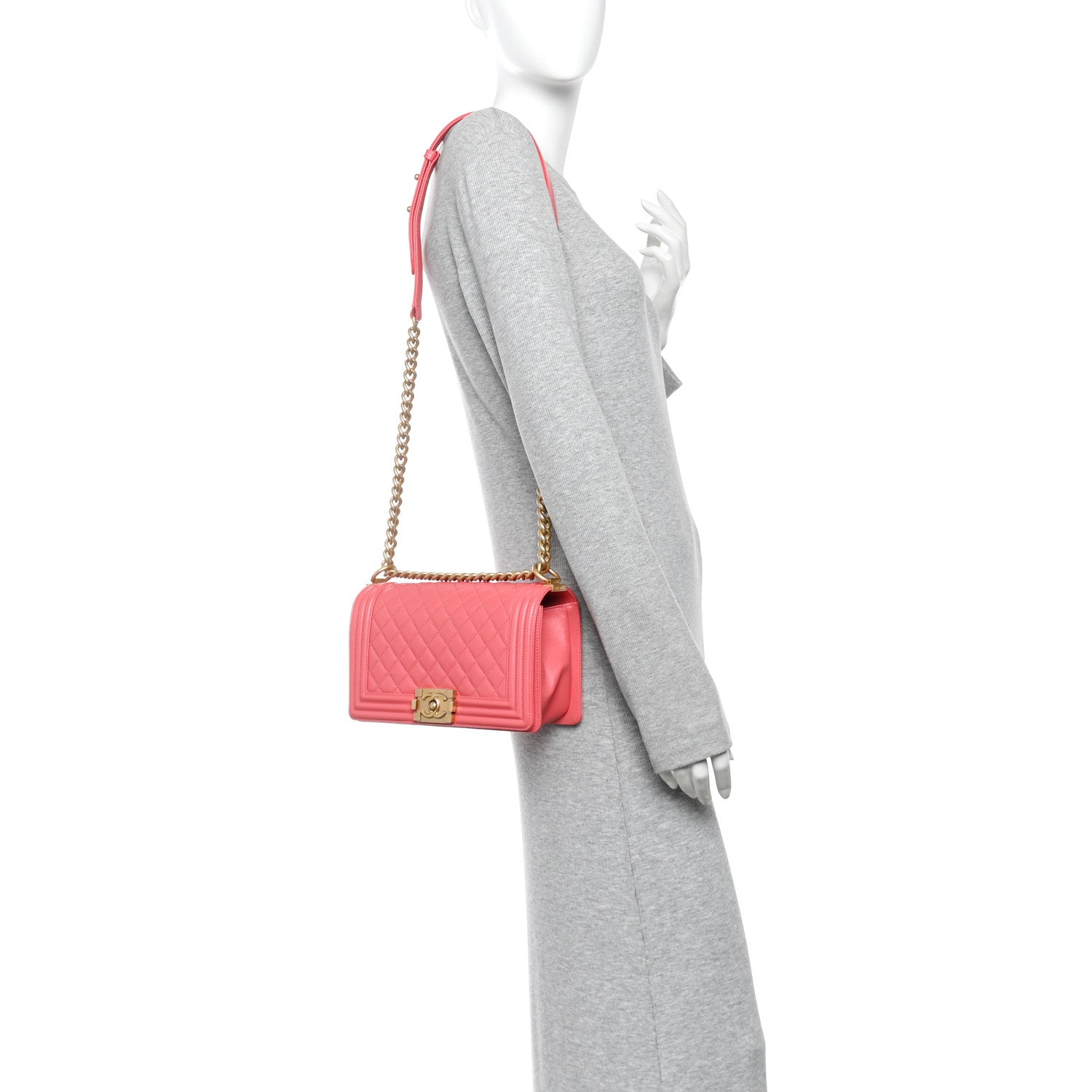 Chanel Caviar Quilted Medium Boy Flap Coral 2 of 10