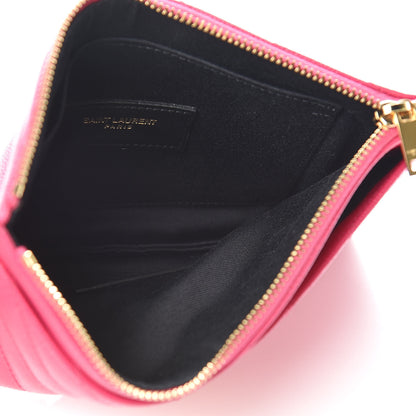 Saint Laurent Grain De Poudre Chevron Monogram Bill Pouch Fresh Fuxia 6 of 9