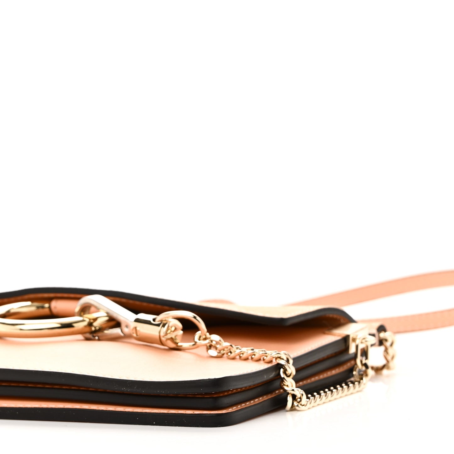Calfskin Suede Mini Chain Faye Shoulder Bag Milky Orange