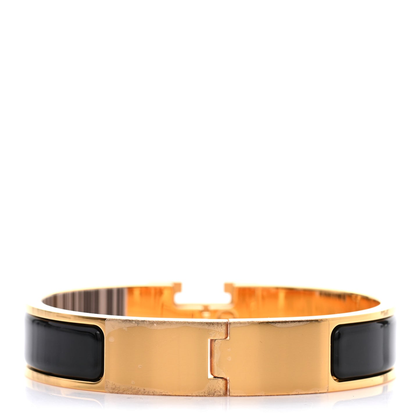 Enamel Narrow Clic Clac H Bracelet PM Black