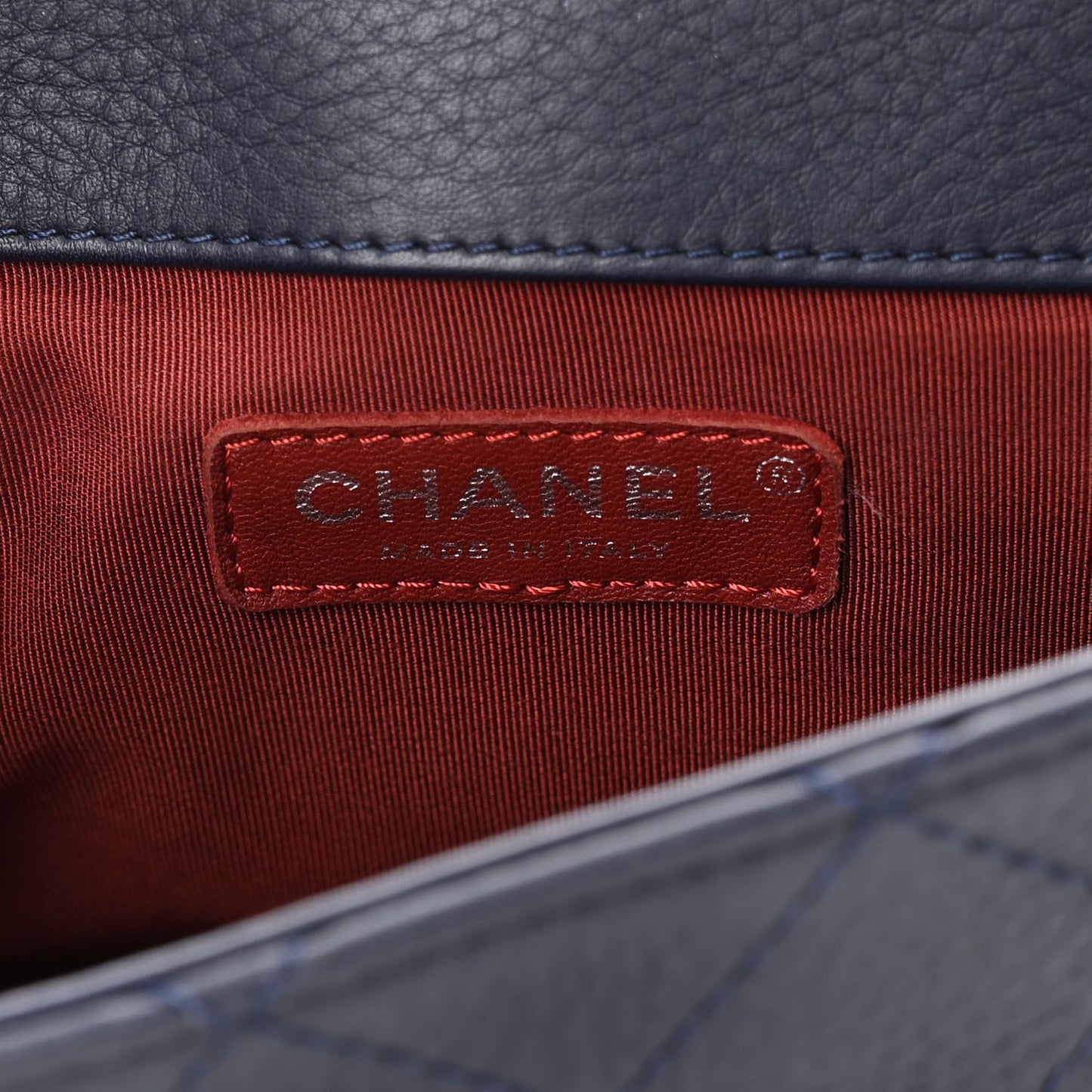 Grained Calfskin Archi Chic Flap Navy