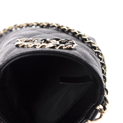 Chanel Caviar Quilted French New Wave Phone Holder With Chain Black 5 of 12