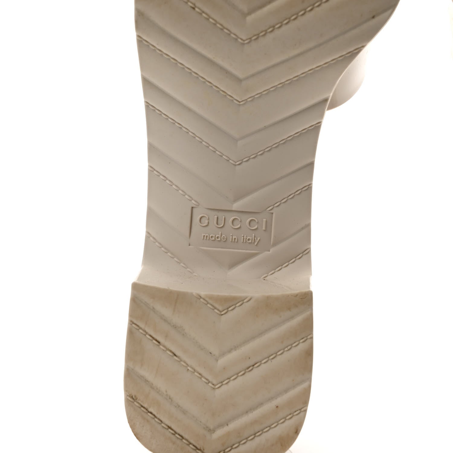 Gucci Rubber Gucci Logo Womens Platform 20/60mm Slide Sandals 39 Mystic White 6 of 10