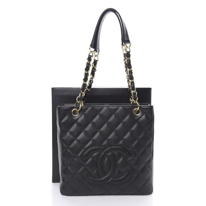 Chanel Caviar Quilted Petit Shopping Tote PST Black 10 of 10
